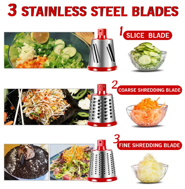 3 in 1 Rotary Grater Slicer