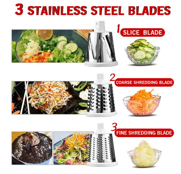 3 in 1 Rotary Grater Slicer