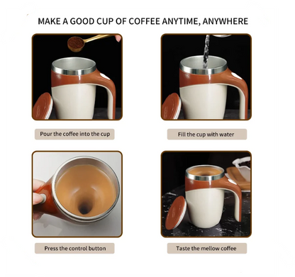 Self Stirring Coffee Cup Steps in using